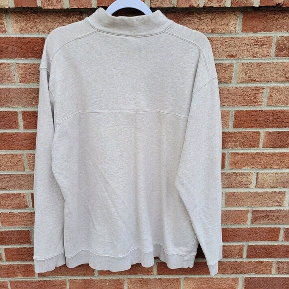 Columbia Pullover Sweatshirt Men's Size XL Cream 1/4 Zip - Picture 2 of 7